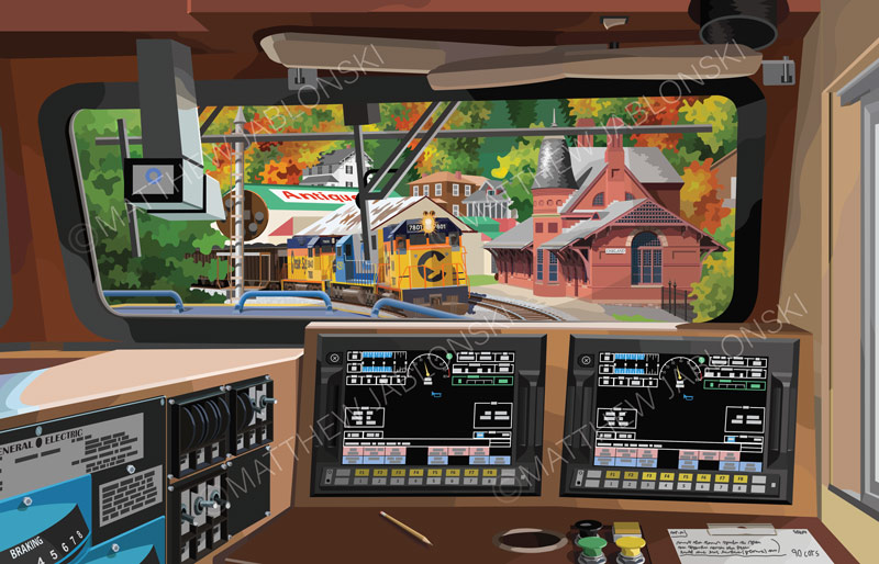 View from the cab in Oakland, MD